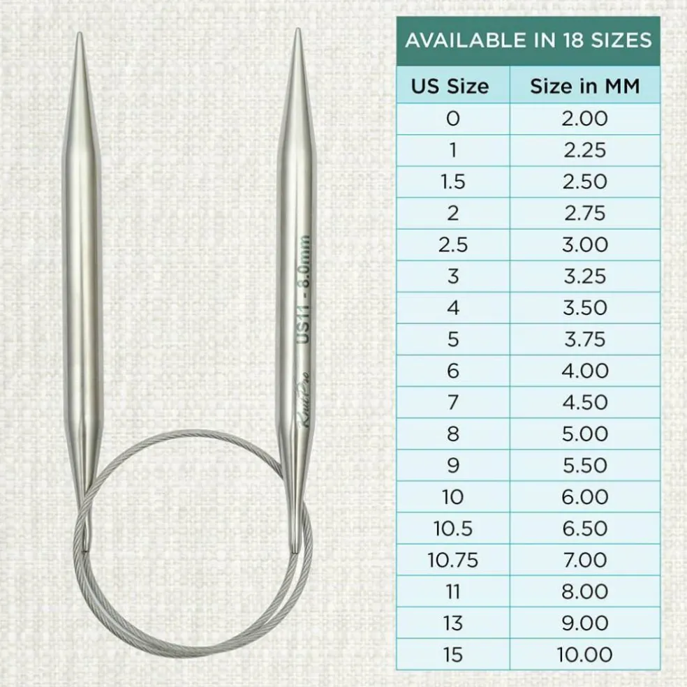 KnitPro Stelo Lace Fixed Circular Knitting Needles 16" (40cm) Size 0 - 15