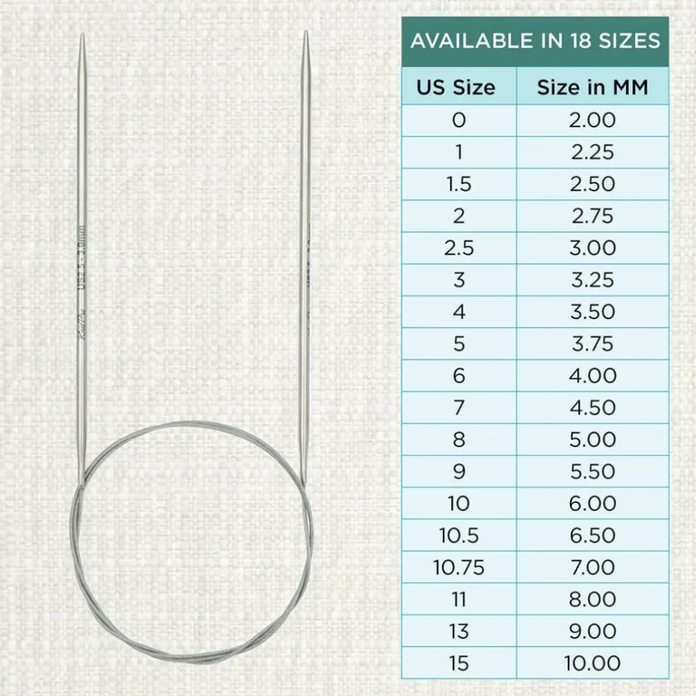 KnitPro Stelo Lace Fixed Circular Knitting Needles 16" (40cm) Size 0 - 15