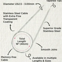 KnitPro Stelo Lace Fixed Circular Knitting Needles 16