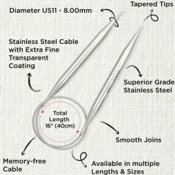 KnitPro Stelo Lace Fixed Circular Knitting Needles 16