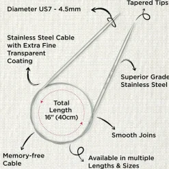 KnitPro Stelo Lace Fixed Circular Knitting Needles 16