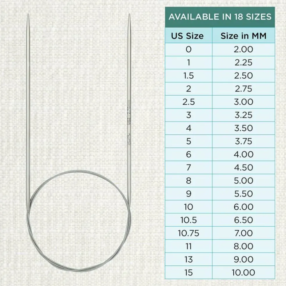 KnitPro Stelo Lace Fixed Circular Knitting Needles 16" (40cm) Size 0 - 15