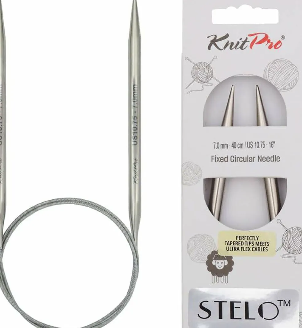 KnitPro Stelo Lace Fixed Circular Knitting Needles 16" (40cm) Size 0 - 15