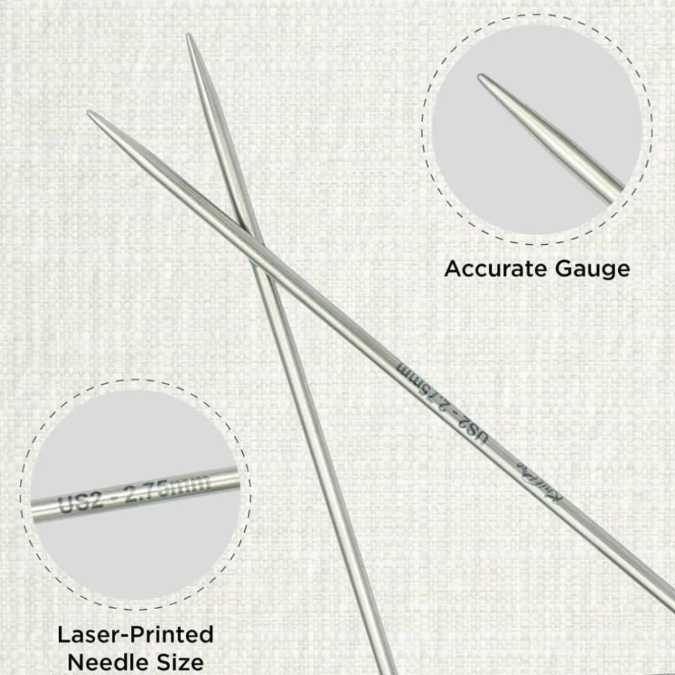 KnitPro Stelo Lace Fixed Circular Knitting Needles 16" (40cm) Size 0 - 15