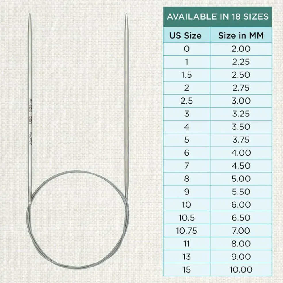 KnitPro Stelo Lace Fixed Circular Knitting Needles 16" (40cm) Size 0 - 15