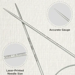 KnitPro Stelo Lace Fixed Circular Knitting Needles 40" Size 0 - 17