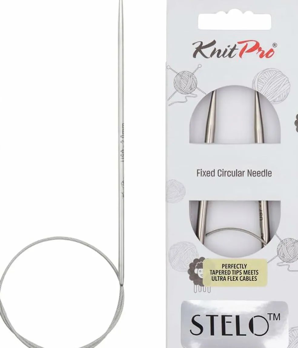 KnitPro Stelo Lace Fixed Circular Knitting Needles 40" Size 0 - 17