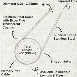 KnitPro Stelo Lace Fixed Circular Knitting Needles 40