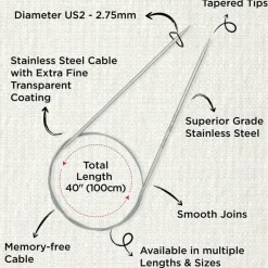 KnitPro Stelo Lace Fixed Circular Knitting Needles 40