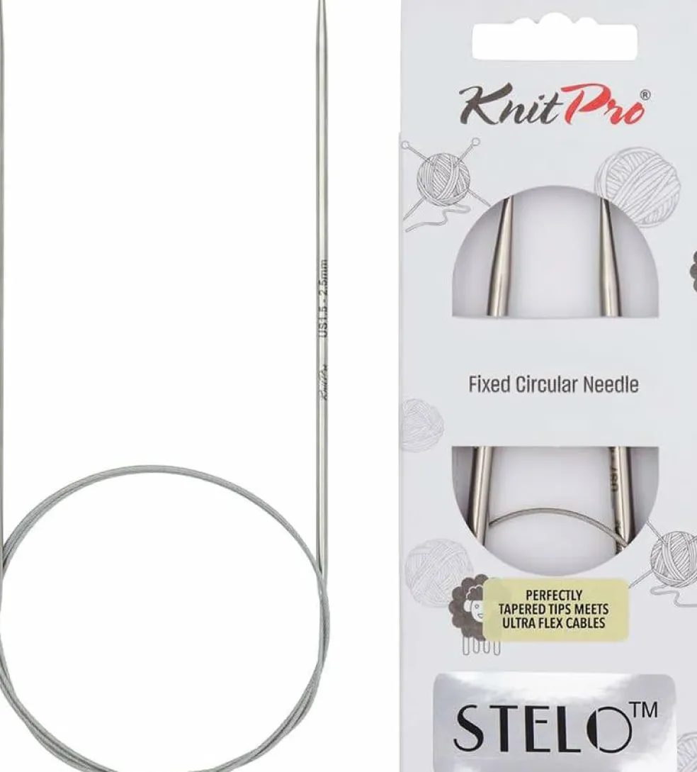 KnitPro Stelo Lace Fixed Circular Knitting Needles 40" Size 0 - 17