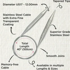 KnitPro Stelo Lace Fixed Circular Knitting Needles 40