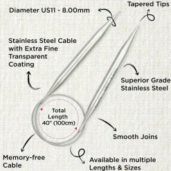 KnitPro Stelo Lace Fixed Circular Knitting Needles 40