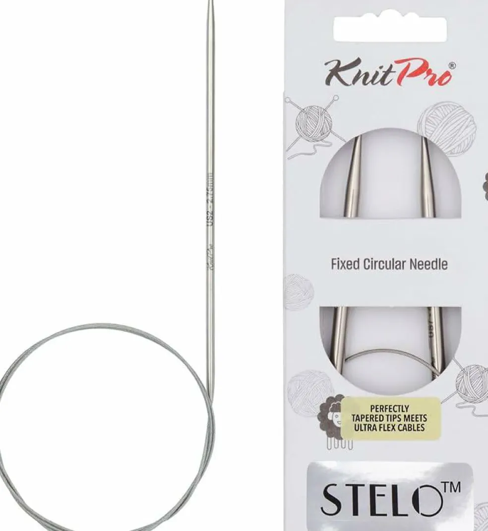 KnitPro Stelo Lace Fixed Circular Knitting Needles 40" Size 0 - 17