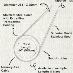 KnitPro Stelo Lace Fixed Circular Knitting Needles 40