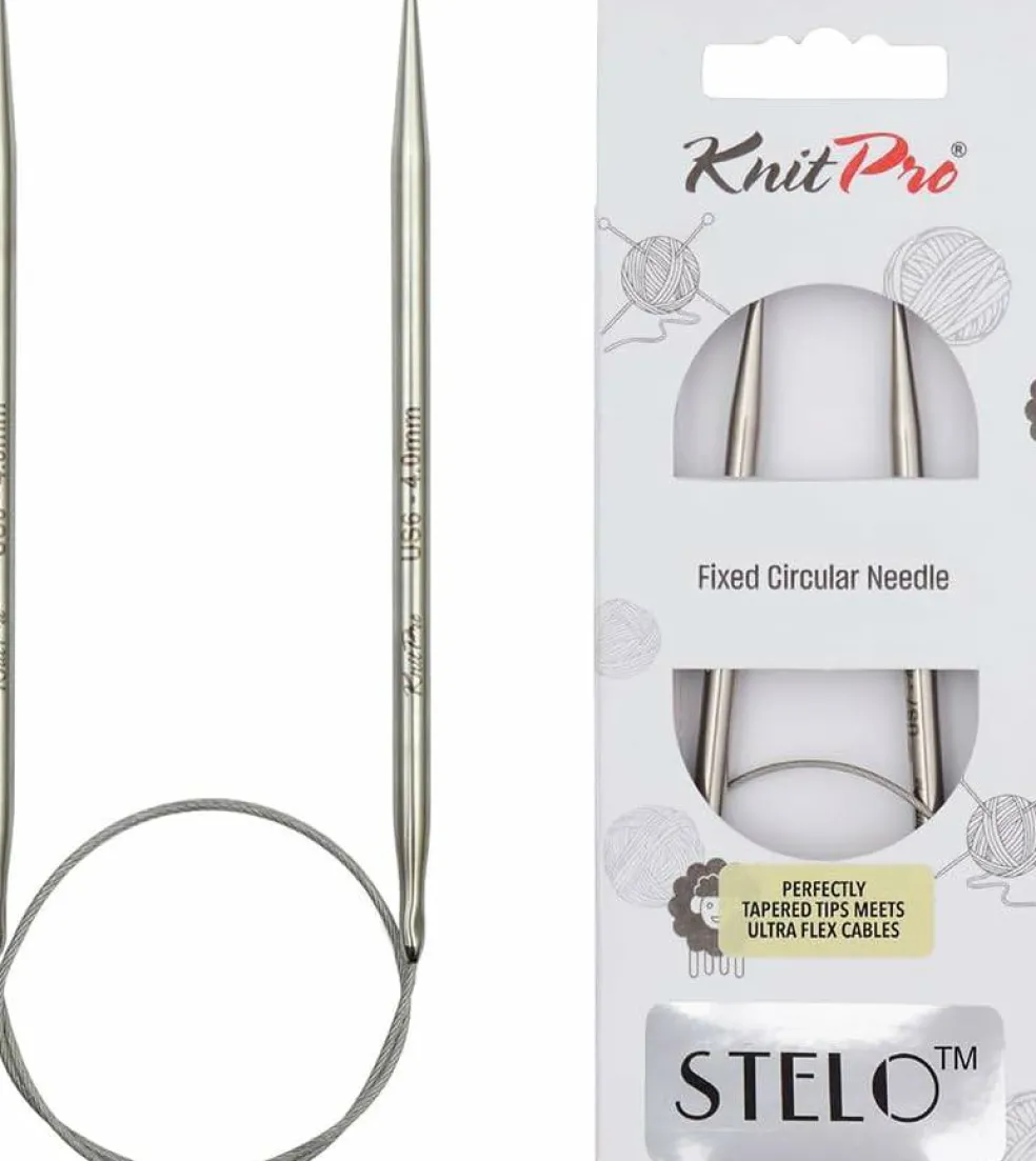 KnitPro Stelo Lace Fixed Circular Knitting Needles 40" Size 0 - 17