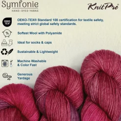 KnitPro Symfonie Premium Hand-Dyed Merino Wool & Polyamide Sock Yarns|Terra Variegated Colors, Include New Colors
