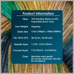 KnitPro Symfonie Premium Hand-Dyed Merino Wool & Polyamide Sock Yarns|Terra Variegated Colors, Include New Colors