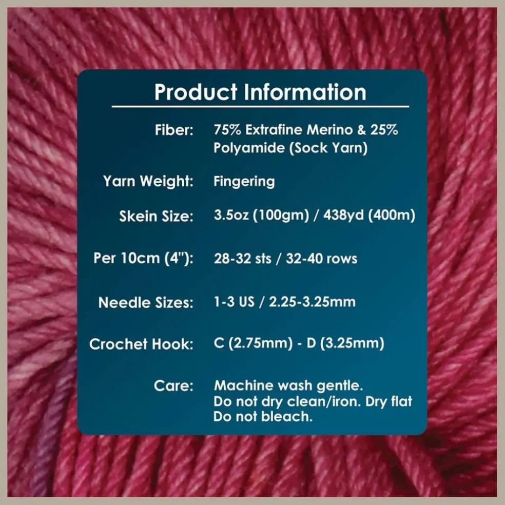KnitPro Symfonie Premium Hand-Dyed Merino Wool & Polyamide Sock Yarns|Terra Variegated Colors, Include New Colors