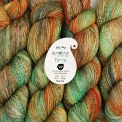 KnitPro Symfonie Premium Hand-Dyed Merino Wool & Polyamide Sock Yarns|Terra Variegated Colors, Include New Colors