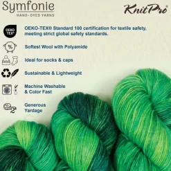 KnitPro Symfonie Premium Hand-Dyed Merino Wool & Polyamide Sock Yarns|Terra Variegated Colors, Include New Colors