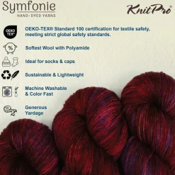 KnitPro Symfonie Premium Hand-Dyed Merino Wool & Polyamide Sock Yarns|Terra Variegated Colors, Include New Colors