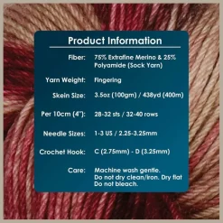 KnitPro Symfonie Premium Hand-Dyed Merino Wool & Polyamide Sock Yarns|Terra Variegated Colors, Include New Colors