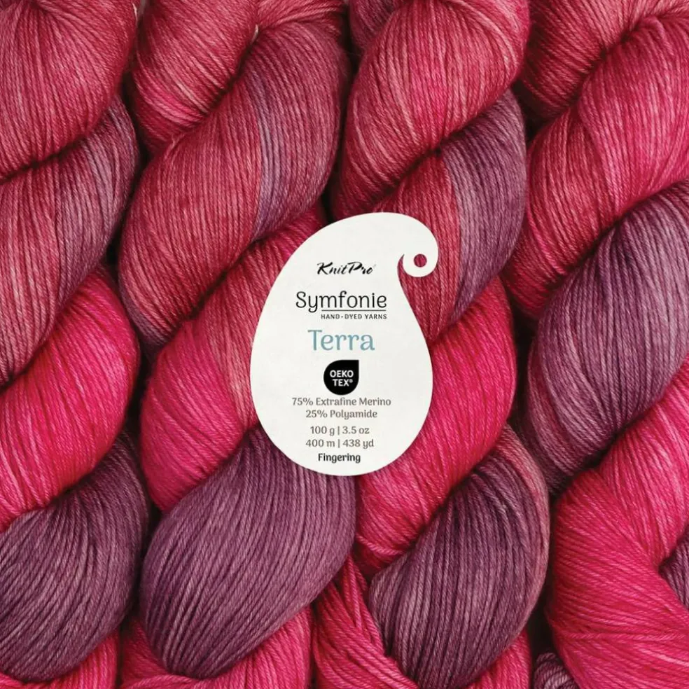 KnitPro Symfonie Premium Hand-Dyed Merino Wool & Polyamide Sock Yarns|Terra Variegated Colors, Include New Colors