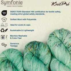 KnitPro Symfonie Premium Hand-Dyed Merino Wool & Polyamide Sock Yarns|Terra Variegated Colors, Include New Colors