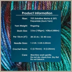 KnitPro Symfonie Premium Hand-Dyed Merino Wool & Polyamide Sock Yarns|Terra Variegated Colors, Include New Colors