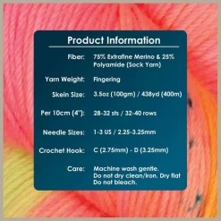 KnitPro Symfonie Premium Hand-Dyed Merino Wool & Polyamide Sock Yarns|Terra Variegated Colors, Include New Colors