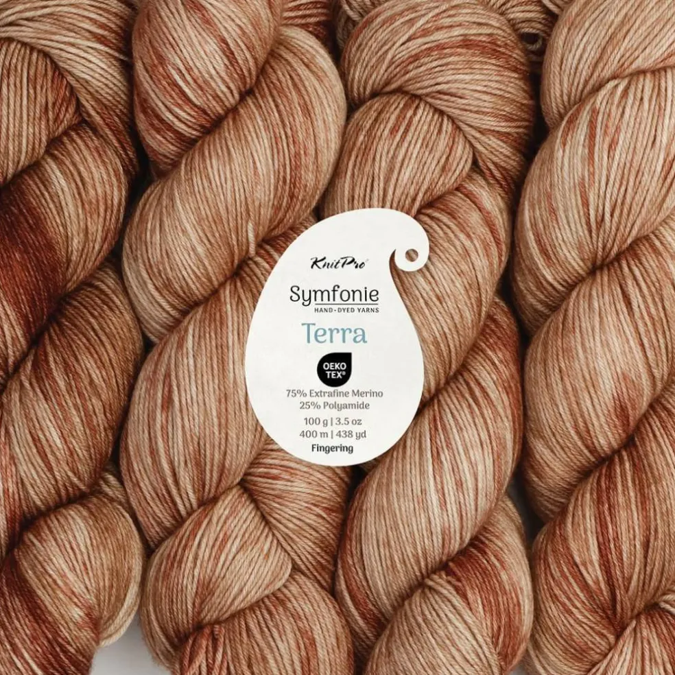 KnitPro Symfonie Premium Hand-Dyed Merino Wool & Polyamide Sock Yarns|Terra Variegated Colors, Include New Colors