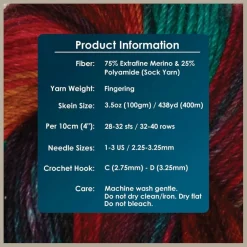 KnitPro Symfonie Premium Hand-Dyed Merino Wool & Polyamide Sock Yarns|Terra Variegated Colors, Include New Colors