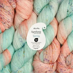 KnitPro Symfonie Premium Hand-Dyed Merino Wool & Polyamide Sock Yarns|Terra Variegated Colors, Include New Colors