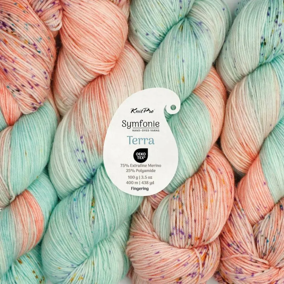 KnitPro Symfonie Premium Hand-Dyed Merino Wool & Polyamide Sock Yarns|Terra Variegated Colors, Include New Colors