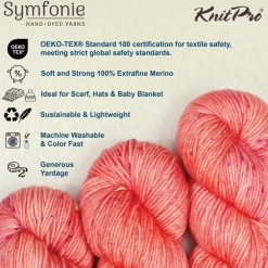 KnitPro Symfonie Premium Hand Dyed Yarn Merino Wool| Bella Variegated Colors, Include New Colors!