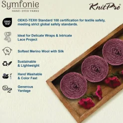 KnitPro Symfonie Premium Hand Dyed Merino & Silk Lace Weight Yarns | Diva