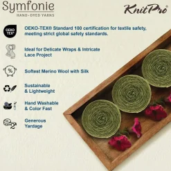 KnitPro Symfonie Premium Hand Dyed Merino & Silk Lace Weight Yarns | Diva