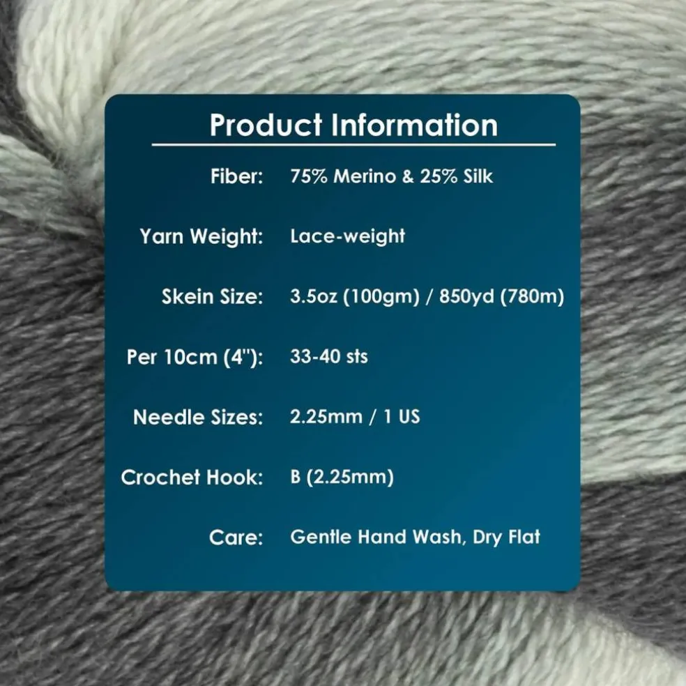 KnitPro Symfonie Premium Hand Dyed Merino & Silk Lace Weight Yarns | Diva