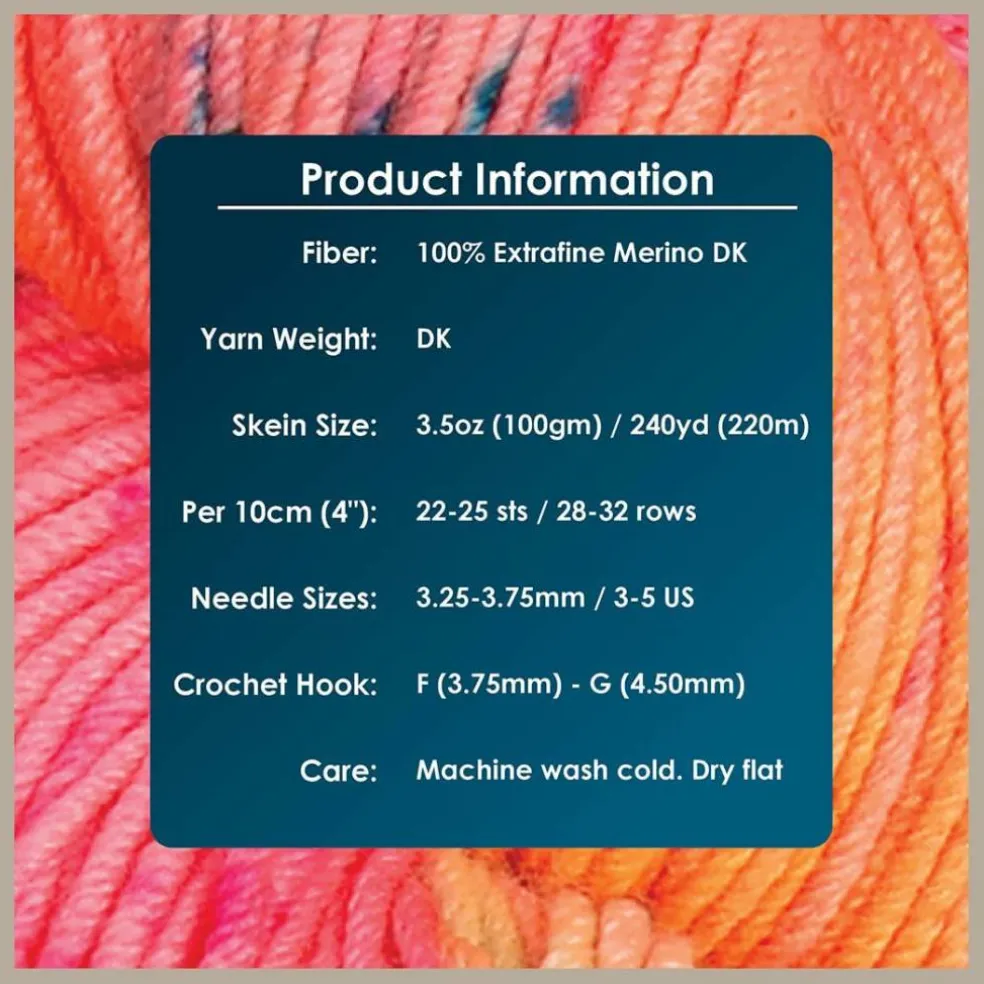 KnitPro Symfonie Premium Hand Dyed Yarn Merino Wool & Silk Blend| Luna