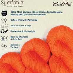 KnitPro Symfonie Premium Hand-Dyed Merino Wool & Polyamide Sock Yarns|Terra
