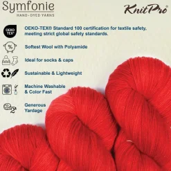 KnitPro Symfonie Premium Hand-Dyed Merino Wool & Polyamide Sock Yarns|Terra