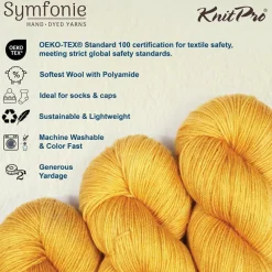 KnitPro Symfonie Premium Hand-Dyed Merino Wool & Polyamide Sock Yarns|Terra
