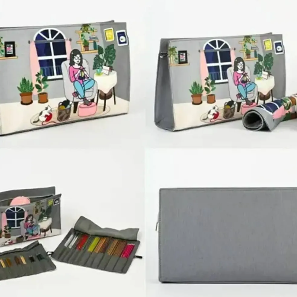 Knitter's Pride Passion Interchangeable Double Pointed Needle Project Pouch with Roll-On Cases