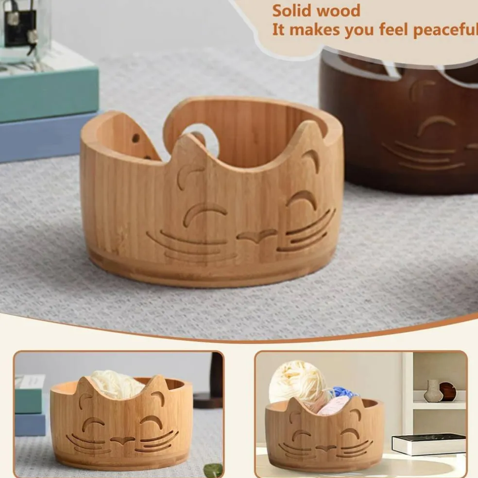 Knitting Bowl Yarn Holder Bowl with Holes(c)