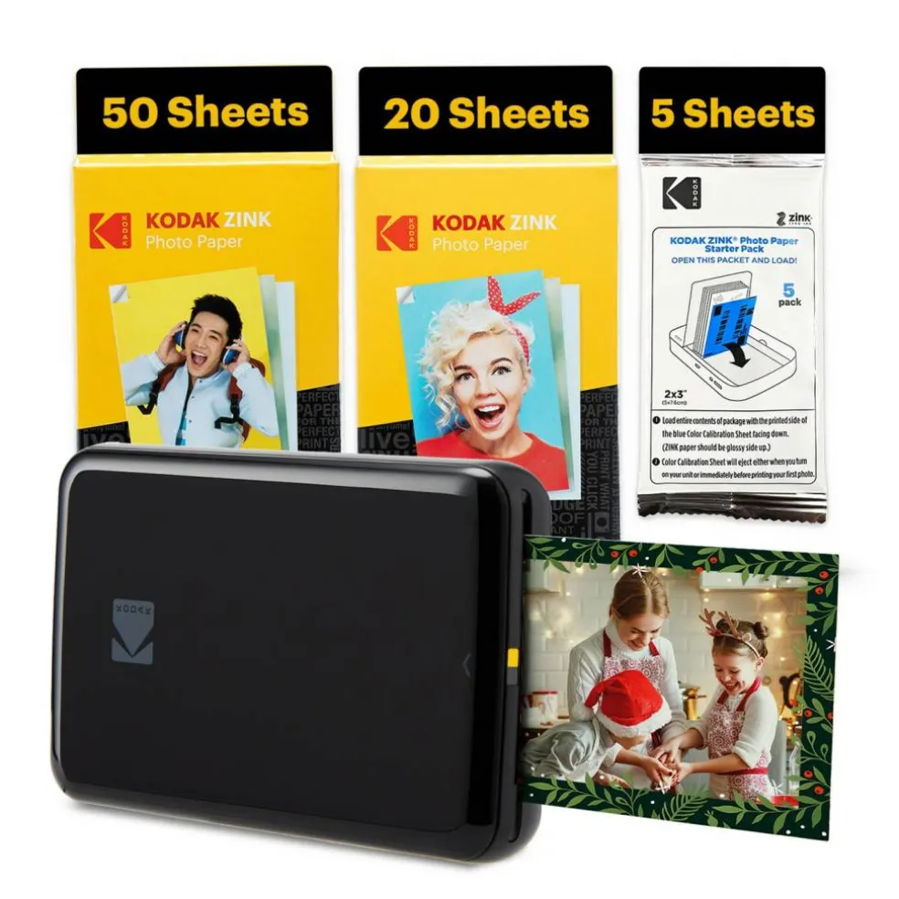 Kodak Step Mobile Instant Photo Printer 2x3" & Zink Photo Paper (75 Sheets) Bundle