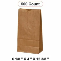 Kraft Carry Bags 6 1/8'' x 4'' x 12 3/8''