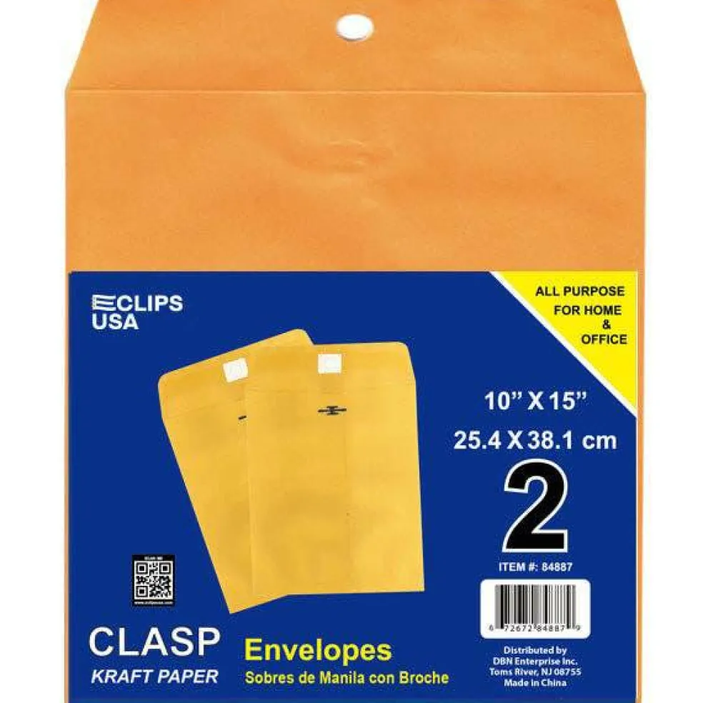 Kraft Clasp Envelopes 10x15 in, 2 Pack – 48 Units