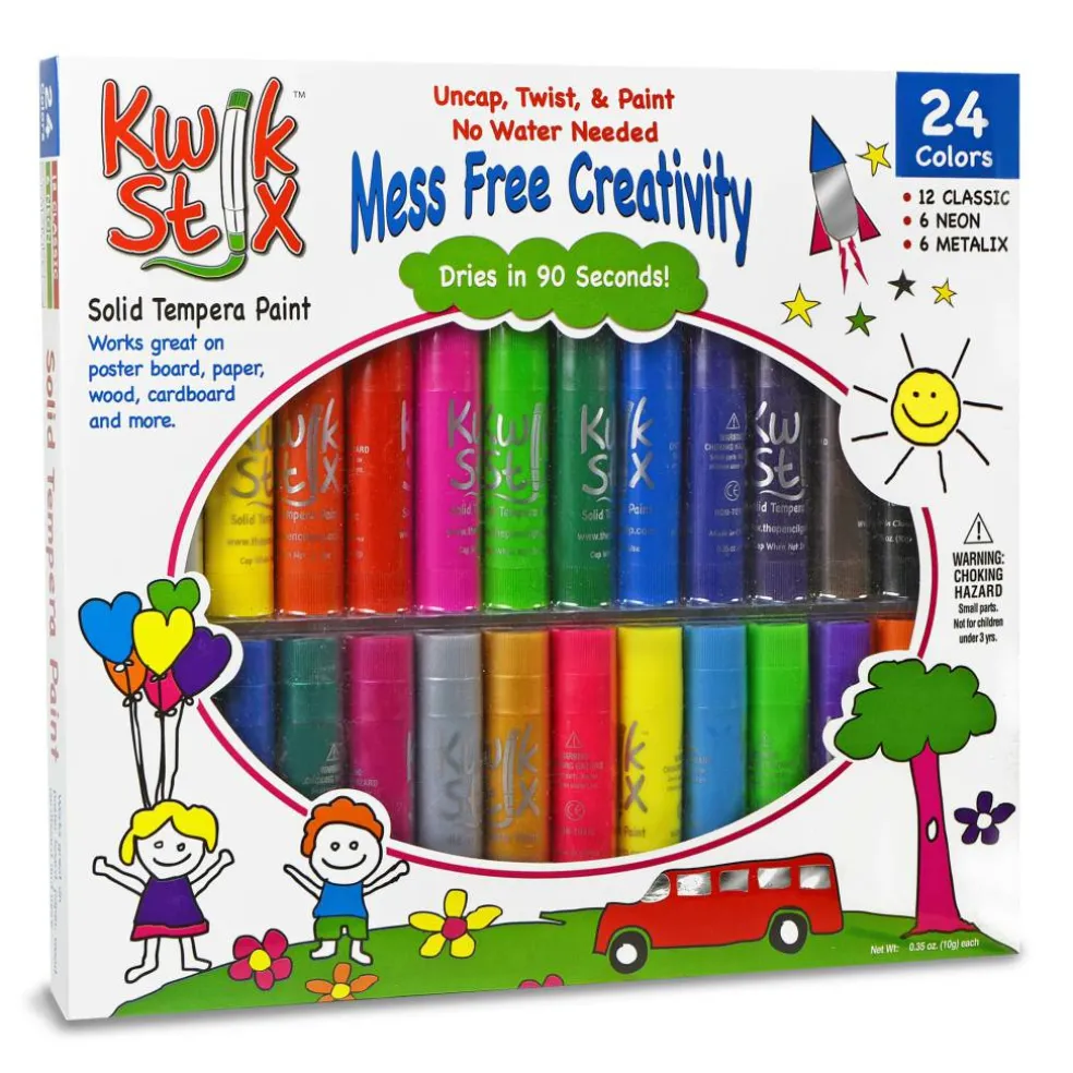 Kwik Stix Tempera Paint, 24 Pack