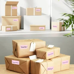 300 Labels 2 x 1 Inch Pink Thermal Labels Waterproof Self Adhesive Direct Thermal Printer Stickers for Barcode Address Shipping QR Code Name Labels