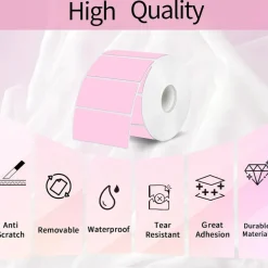 300 Labels 2 x 1 Inch Pink Thermal Labels Waterproof Self Adhesive Direct Thermal Printer Stickers for Barcode Address Shipping QR Code Name Labels